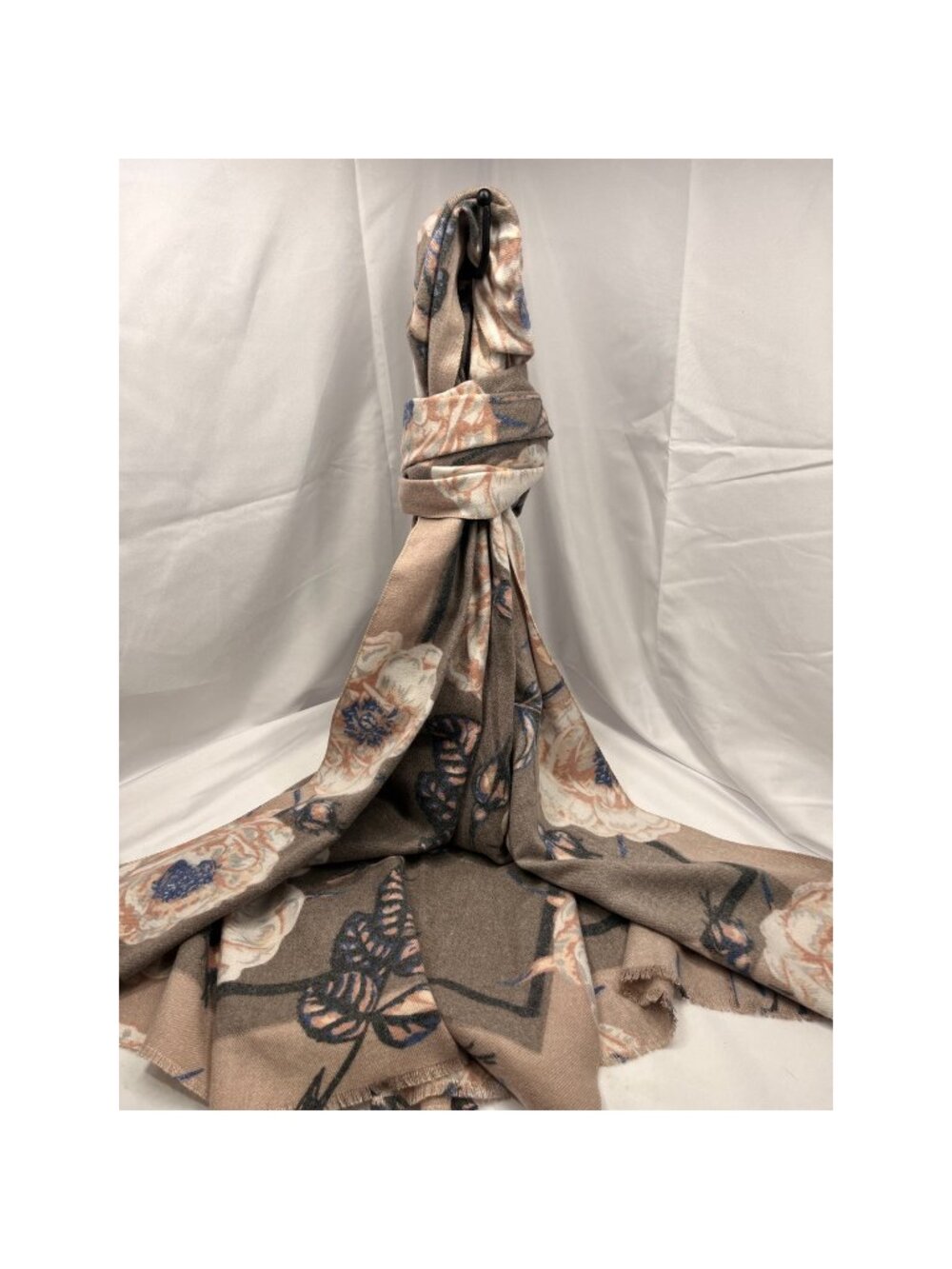 Cashmere Blend Oversized Floral Butterfly Scarf Wrap